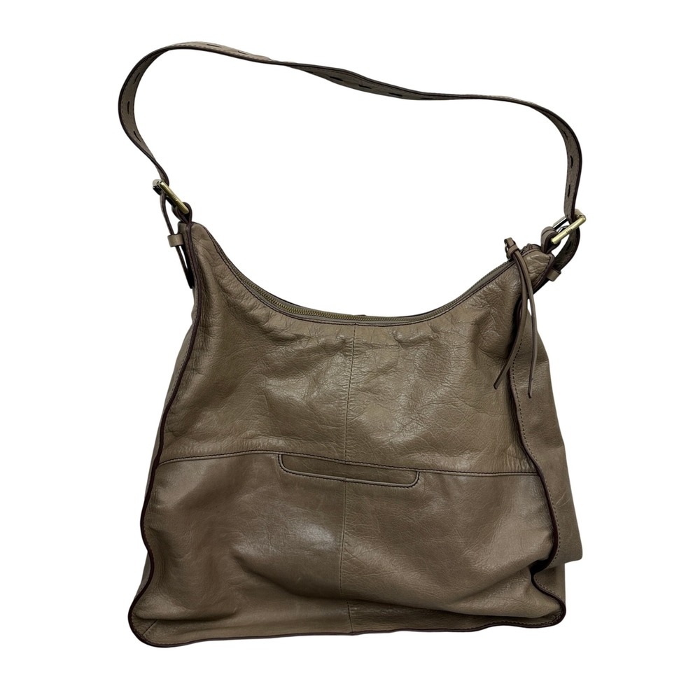 Hobo Marley Bag Womens OS Taupe Leather Shoulder Hobo Handbag Purse FloralBrass